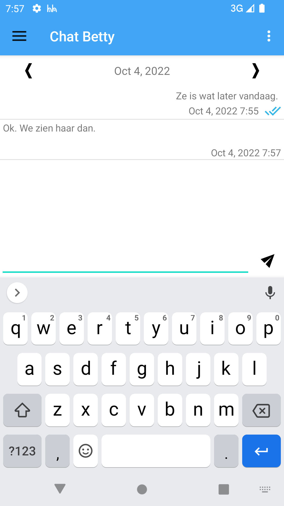 Vorig dag verslag inzien