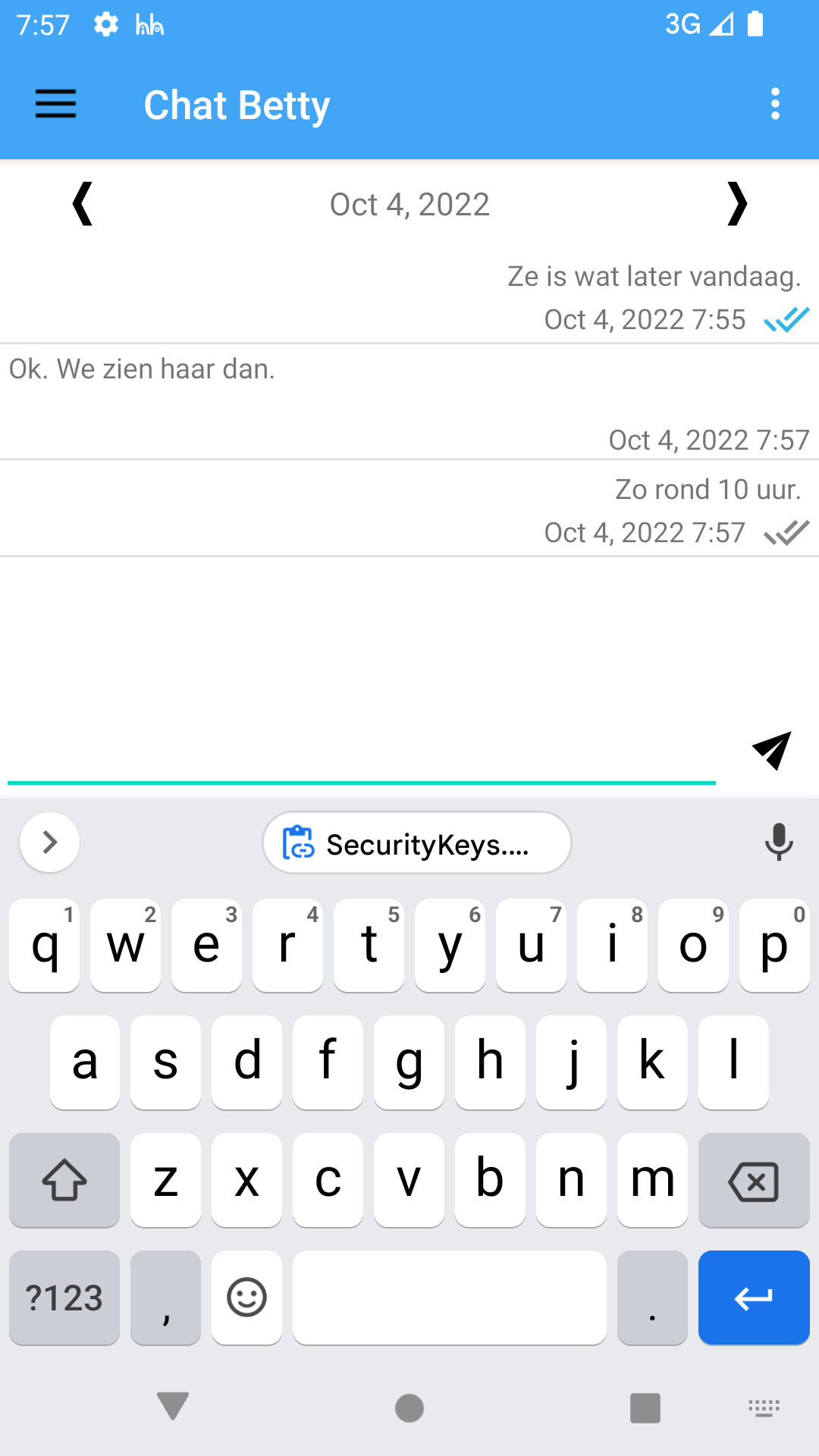 Vorig dag verslag inzien